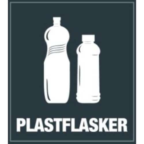 Piktogram Plastflasker konturskåret hvid
