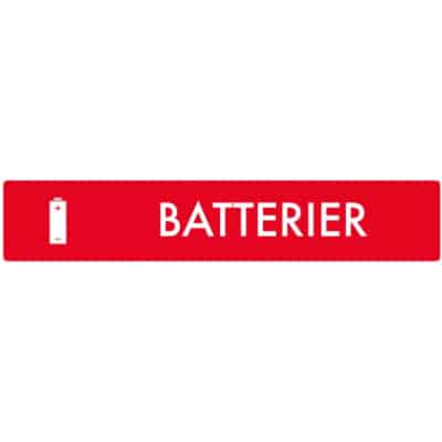 Piktogram Batterier farvet 16x3cm, rød